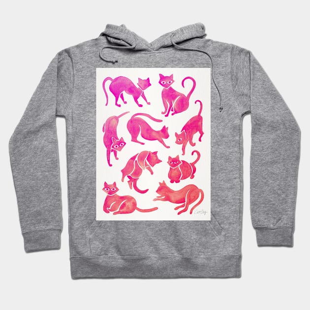 pink cat positions Hoodie by CatCoq